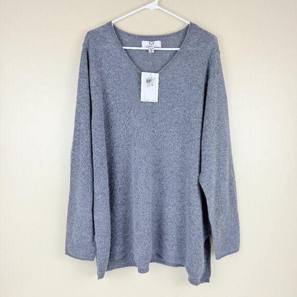 NWT Magaschoni 100% Cashmere V-Neck Pullover Sweater | Women’s 2X - Picture 1 of 10